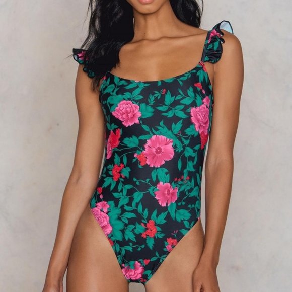 ASOS Other - SALE  Motel Valentina Frill Floral Swimsuit Ruffle